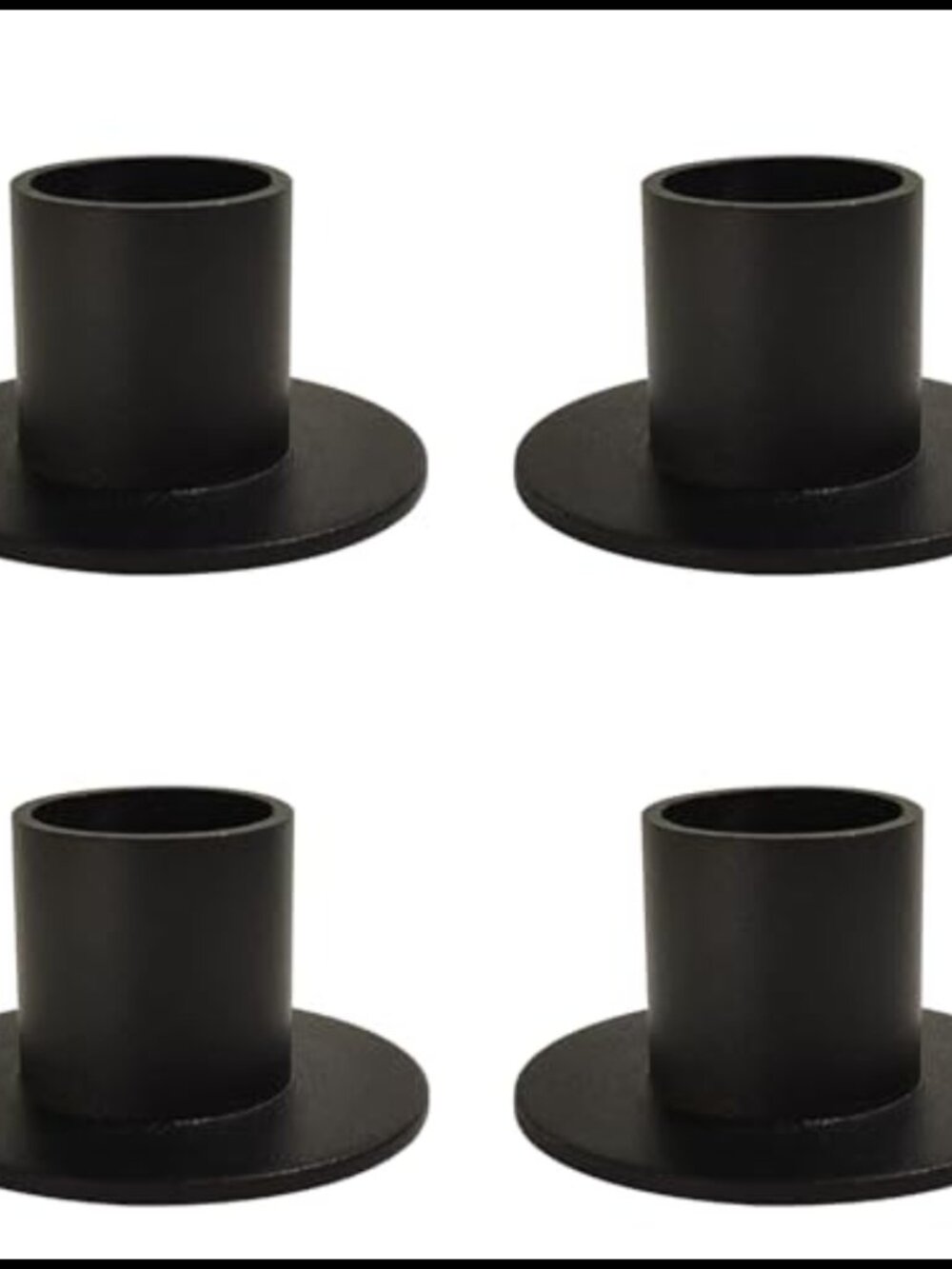 Handcrafted Iron Taper Candle Holders Set of 4 Matte Black Candlestick Holders